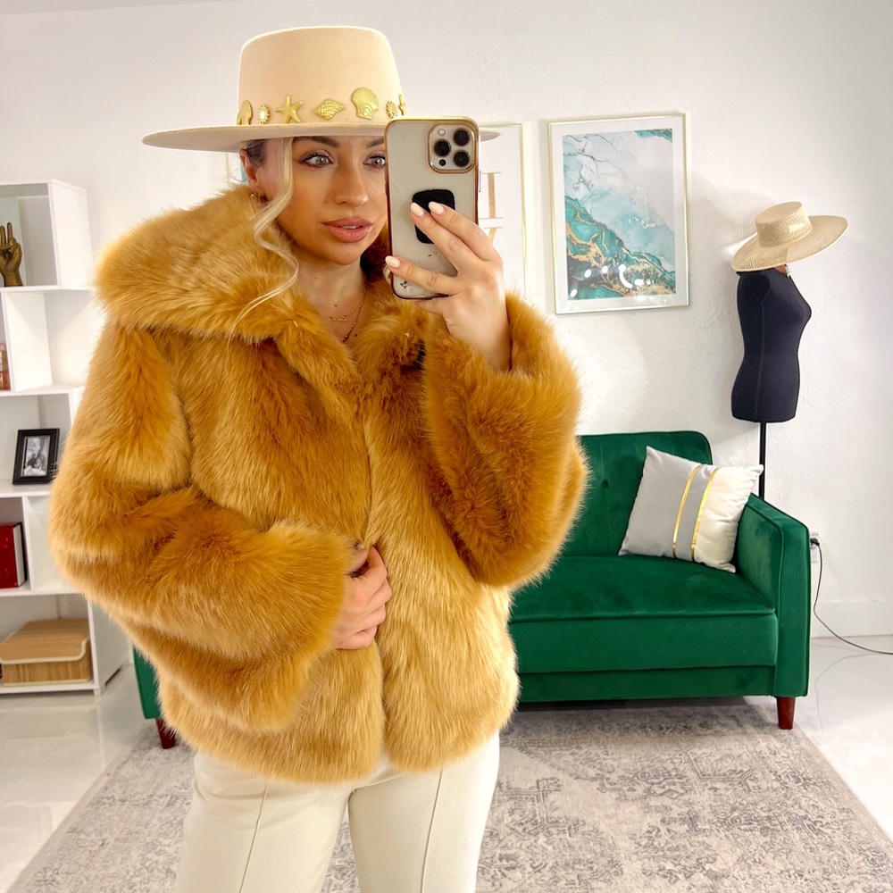 Cliche Brown Faux Fur Jacket